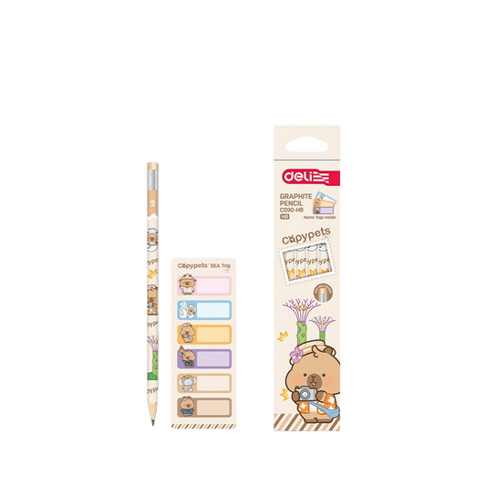 DELI ΜΟΛΥΒΙ ΜΕ ΓΟΜΑ HB & 1 ΦΥΛΛΟ ΕΤΙΚΕΤΕΣ BLISTER CAPYPETS