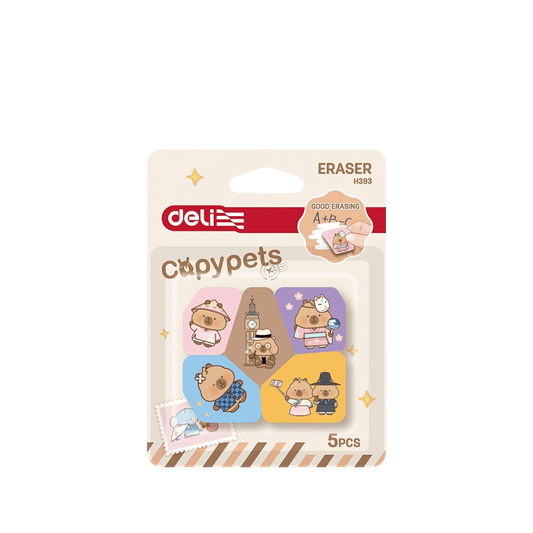 DELI ΓΟΜΑ BLISTER 5 ΤΕΜΑΧΙΑ CAPYPETS ΔΙΑΦΟΡΑ ΣΧΕΔΙΑ