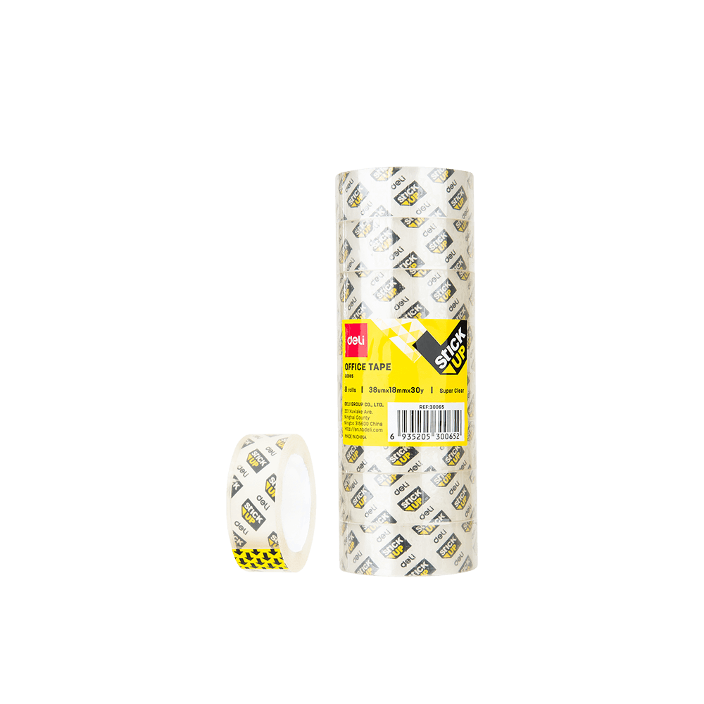 DELI ΚΟΛΛΗΤΙΚΗ ΤΑΙΝΙΑ ΔΙΑΦΑΝΗ ΣΕΤ 8 ΤΕΜΑΧΙΑ 18mmx27.4m STICK UP