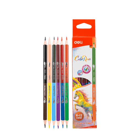 DELI ΚΡΑΙΓΙΟΝ ΔΙΧΡΩΜΟ ΧΑΡΤΙΝΟ BLISTER 12 ΧΡΩΜΑΤΑ Φ2.9mm COLORUN