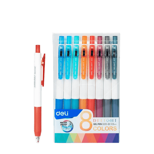 DELI ΣΤΥΛΟ GEL ΚΟΥΜΠΙ ΛΑΒΗ GRIP 0.5 ΣΕΤ 8Τ DELIGHT ΑΣΣΟΡΤΙ