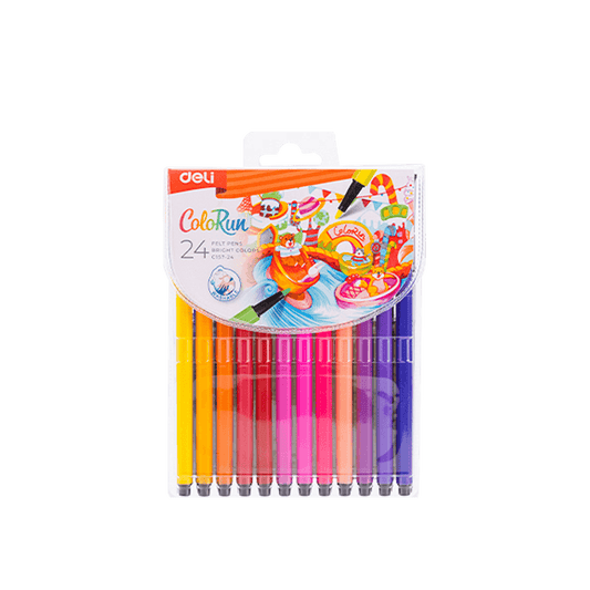 DELI ΜΑΡΚΑΔΟΡΟΣ ΕΞΑΓΩΝΙΚΟΣ WASHABLE ΘΗΚΗ ΠΛΑΣΤΙΚΗ 24 ΧΡΩΜΑΤΑ 1.0-1.2mm COLORUN