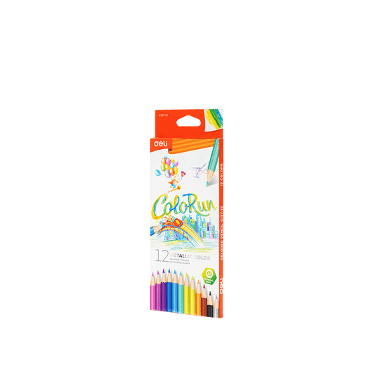 DELI ΚΡΑΙΓΙΟΝ ΕΞΑΓΩΝΟ BLISTER 12 ΧΡΩΜΑΤΑ ΜΕΤΑΛΛΙΚΟ Φ3.0mm COLORUN