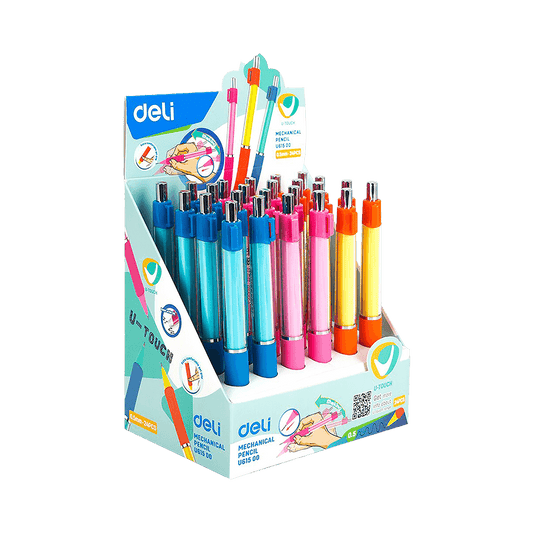 DELI ΜΟΛΥΒΙ ΜΗΧΑΝΙΚΟ SHAKER 0.5mm ΛΑΒΗ ΑΝΑΤΟΜΙΚΗ U-TOUCH ΑΣΣΟΡΤΙ 24 ΤΕΜΑΧΙΑ