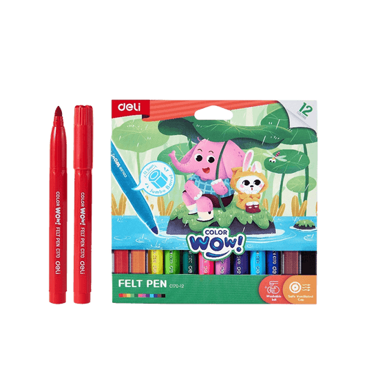 DELI ΜΑΡΚΑΔΟΡΟΣ JUMBO WASHABLE BLISTER 12 ΧΡΩΜΑΤΑ COLOR WOW