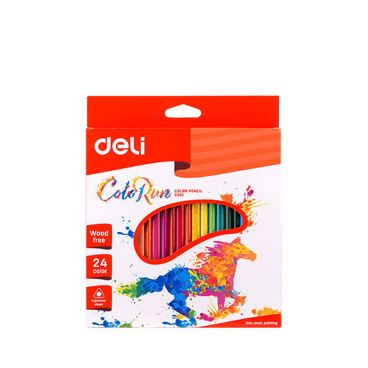 DELI ΚΡΑΙΓΙΟΝ (ΞΥΛΟΜΠΟΓΙΕΣ) WOOD-FREE ΤΡΙΓΩΝΙΚΟ 24 ΧΡΩΜΑΤΑ COLORUN 12 ΤΕΜΑΧΙΑ