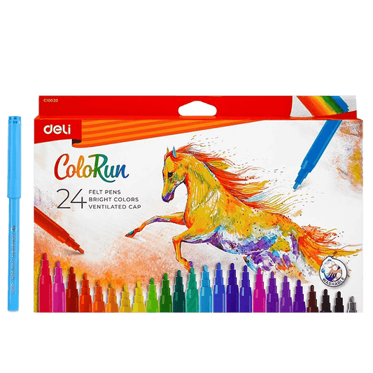 DELI ΜΑΡΚΑΔΟΡΟΣ WASHABLE ΧΑΡΤΙΝΟ BLISTER 24 ΧΡΩΜΑΤΑ 1.0-1.2mm COLORUN