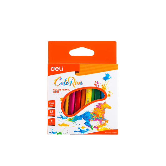 DELI ΚΡΑΙΓΙΟΝ WOOD-FREE ΤΡΙΓΩΝΟ ΜΙΝΙ BLISTER 12 ΧΡΩΜΑΤΑ Φ2.8mm COLORUN 48 ΤΕΜΑΧΙΑ