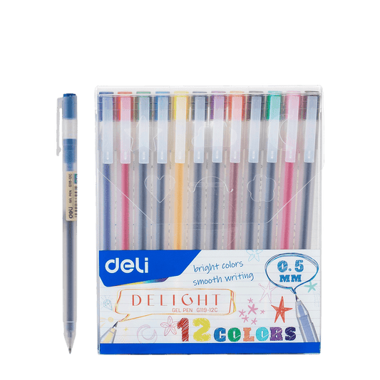 DELI ΣΤΥΛΟ GEL ΚΑΠΑΚΙ 0.5 ΣΕΤ DELIGHT ΑΣΣΟΡΤΙ 12 ΤΕΜΑΧΙΑ