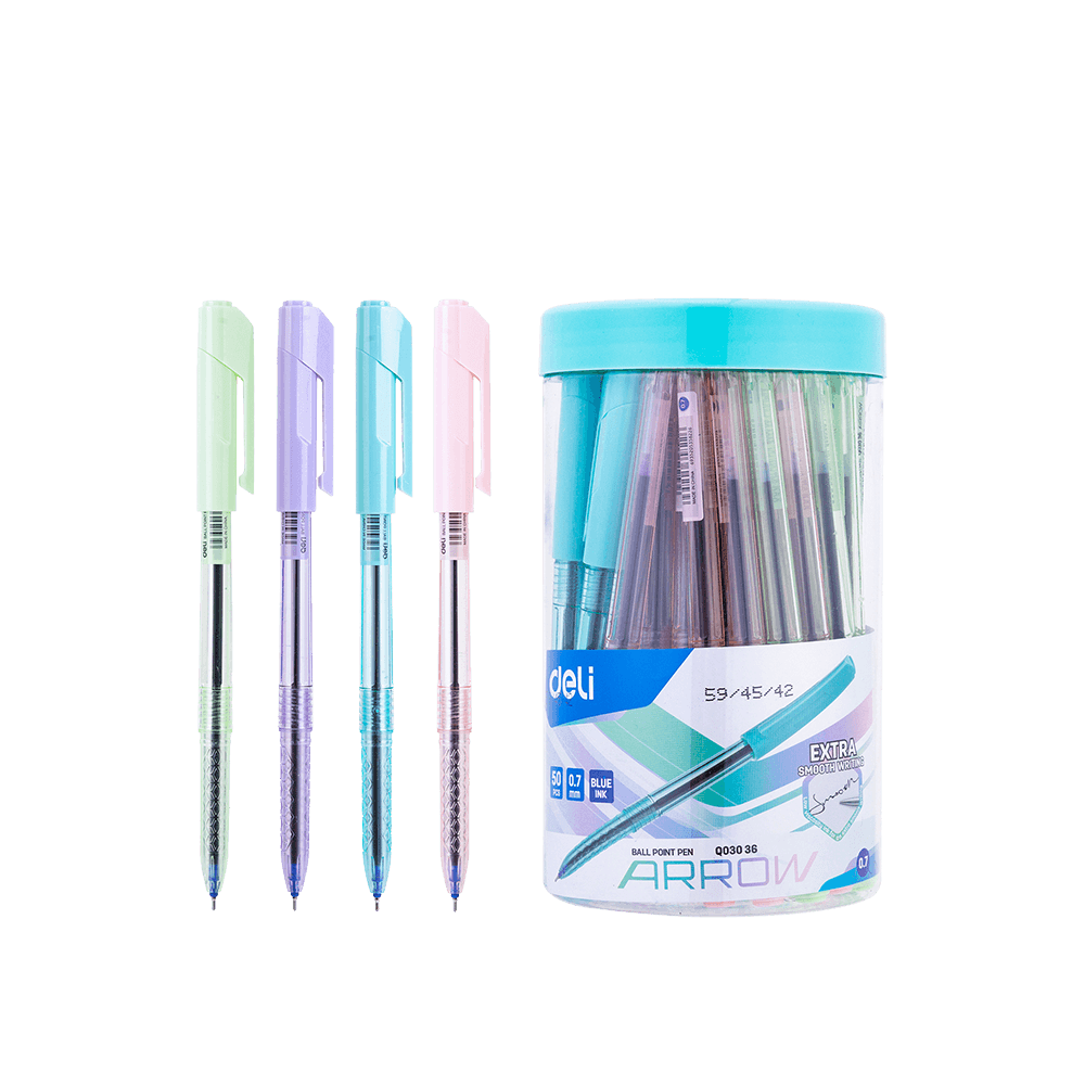 DELI ΣΤΥΛΟ BALLPOINT ΜΠΛΕ ΜΕΛΑΝΙ 0.7mm ARROW ΠΑΣΤΕΛ ΑΣΣΟΡΤΙ 50 ΤΕΜΑΧΙΑ