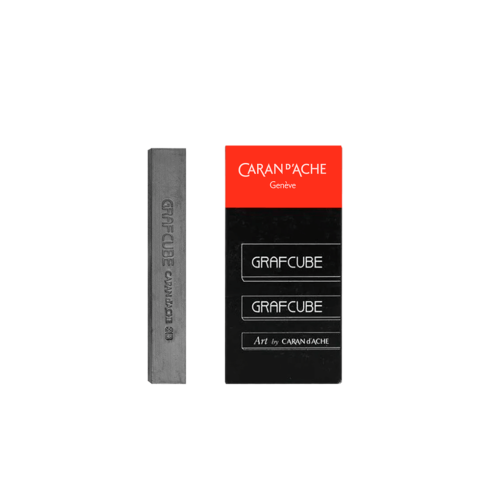 CARAN D'ACHE ΚΑΡΒΟΥΝΟ ΖΩΓΡΑΦΙΚΗΣ ΠΛΑΚΕ 15mm 3B GRAPHITE GRAFCUBE
