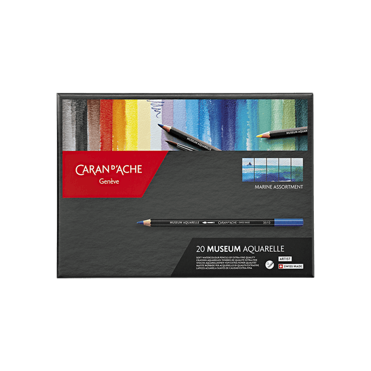 CARAN D'ACHE ΚΡΑΙΓΙΟΝ (ΞΥΛΟΜΠΟΓΙΕΣ) ΑΚΟΥΑΡΕΛΑΣ ΚΟΥΤΙ ΧΑΡΤΙΝΟ 20 ΧΡΩΜΑΤΑ Φ3.8mm MUSEUM AQUARELLE