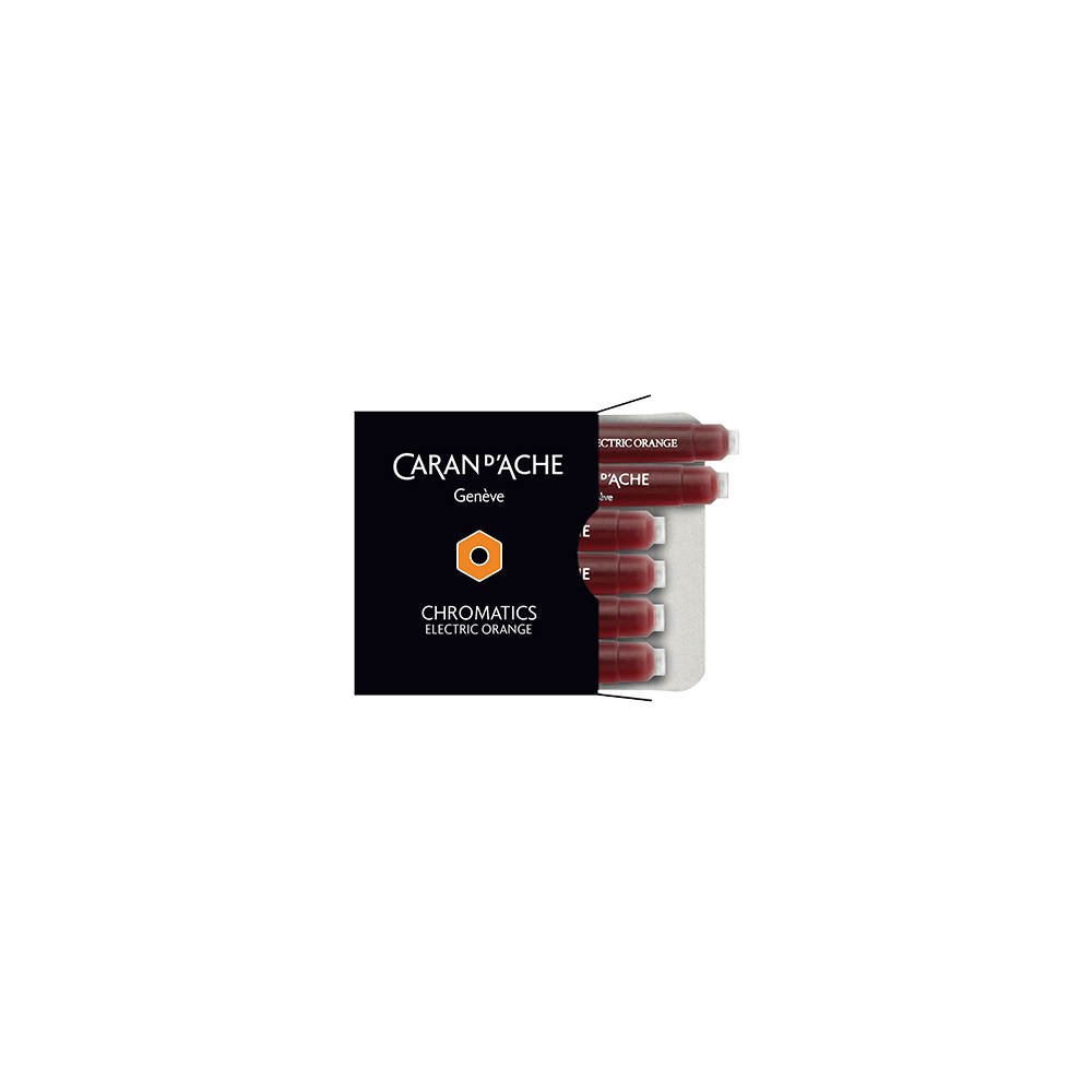 CARAN D'ACHE ΑΜΠΟΥΛΑ ΠΟΡΤΟΚΑΛΙ ΜΕΛΑΝΙ 6 ΤΕΜΑΧΙΑ ELECTRIC ORANGE