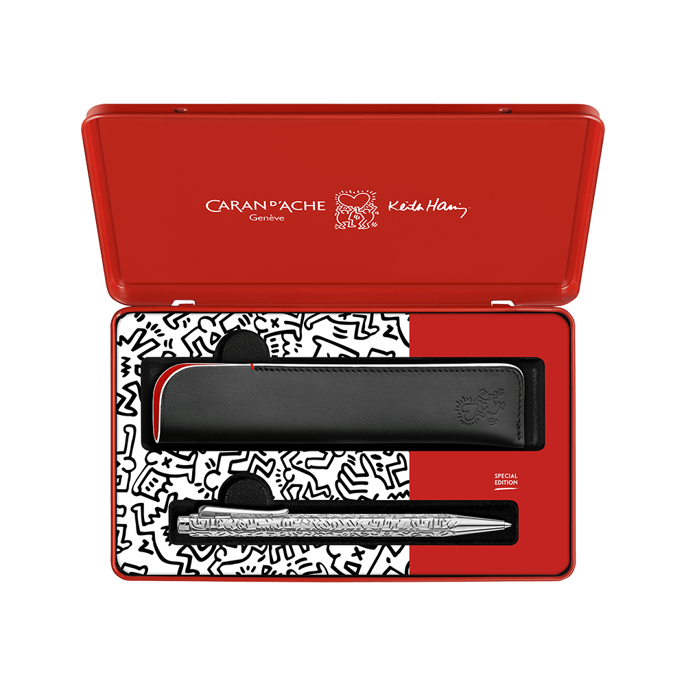 CARAN D'ACHE ΣΤΥΛΟ ΣΕ ΘΗΚΗ ΔΕΡΜΑΤΙΝΗ KEITH HARING XMAS