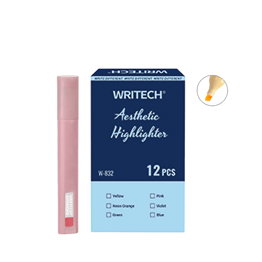 WRITECH ΜΑΡΚΑΔΟΡΟΣ ΥΠΟΓΡΑΜΜΙΣΗΣ ΠΛΑΚΕ 1-5.5mm AESTHETIC VINTAGE ΒΑΒΥ ΡΟΖ 12 ΤΕΜΑΧΙΑ