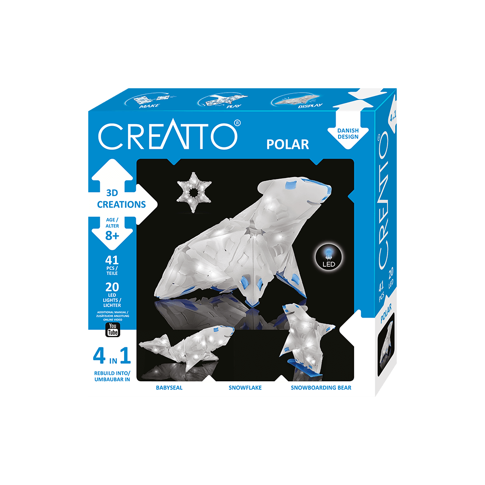KOSMOS 3D ΚΑΤΑΣΚΕΥΗ ΜΕ LED 4 ΣΕ 1 ΠΟΛΙΚΗ ΑΡΚΟΥΔΑ CREATTO