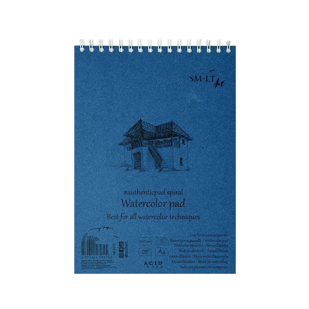 SMLT ART ΜΠΛΟΚ ΑΚΟΥΑΡΕΛΑΣ ΣΠΙΡΑΛ 35 ΦΥΛΛΑ Α4 280gsm