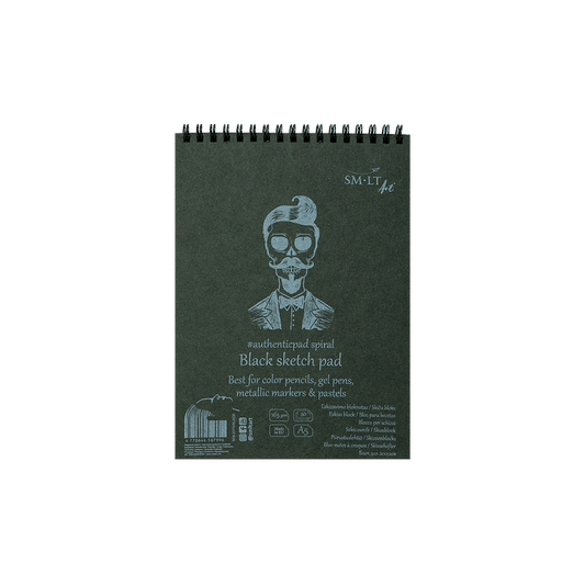 SMLT ART ΜΠΛΟΚ ΣΧΕΔΙΟΥ ΣΠΙΡΑΛ 20 ΦΥΛΛΑ Α5 165gsm ΜΑΥΡΟ