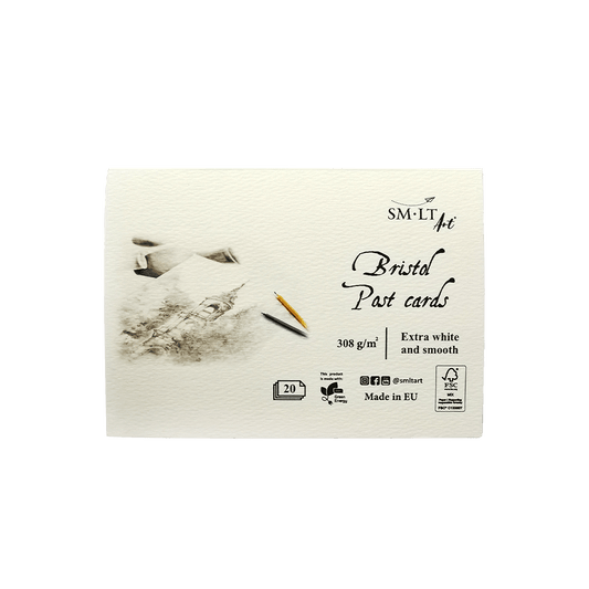 SMLT ART ΚΑΡΤ ΠΟΣΤΑΛ BRISTOL 20 ΤΕΜΑΧΙΑ 10.5x15cm 308gsm