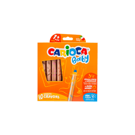 CARIOCA ΚΡΑΙΓΙΟΝ ΚΕΡΙΝΟ (ΚΗΡΟΜΠΟΓΙΕΣ) ΤΡΙΓΩΝΙΚΟ 3in1 10 ΧΡΩΜΑΤΑ BABY 1+