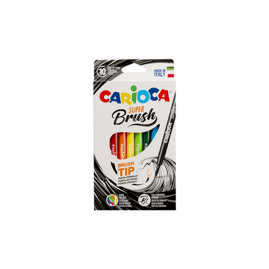 CARIOCA ΜΑΡΚΑΔΟΡΟΣ ΠΙΝΕΛΟ ΧΑΡΤΙΝΟ 10 ΧΡΩΜΑΤΑ SUPER BRUSH