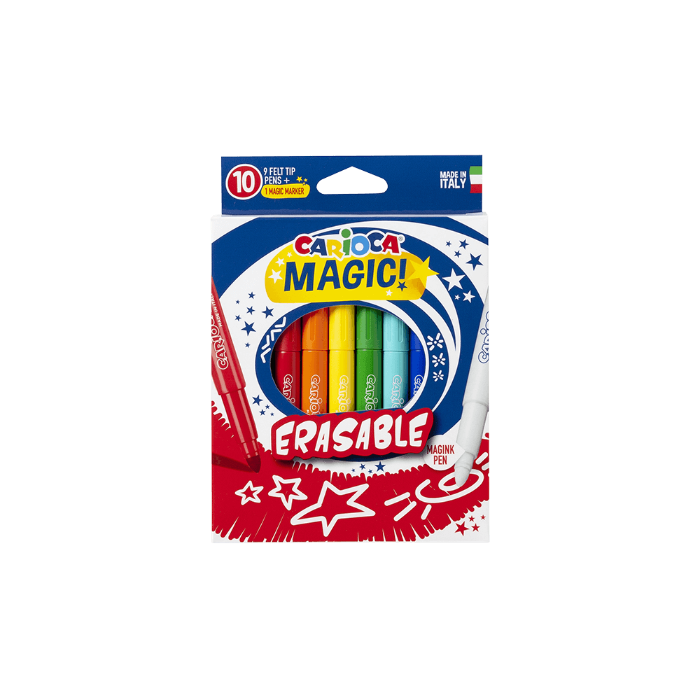 CARIOCA ΜΑΡΚΑΔΟΡΟΣ ΜΑΓΙΚΟΣ ΧΑΡΤΙΝΟ 9+1 ΧΡΩΜΑΤΑ ERASABLE