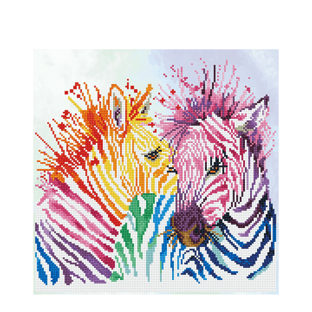 DIAMOND DOTZ ΚΑΤΑΣΚΕΥΗ ΨΗΦΙΔΩΤΟ ΚΑΜΒΑΣ BLISTER 40x40cm ΖΕΒΡΕΣ
