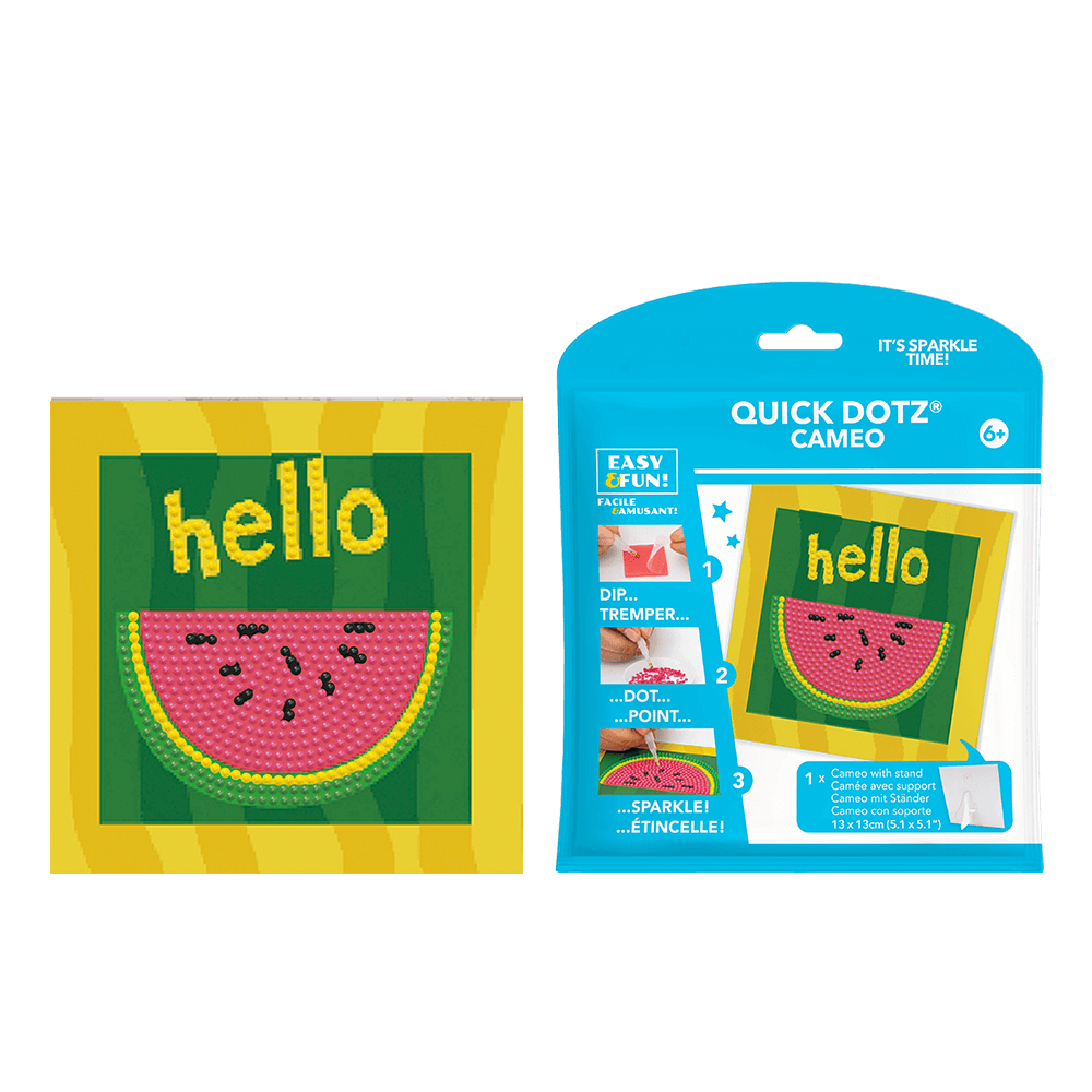 DIAMOND DOTZ ΚΑΤΑΣΚΕΥΗ ΨΗΦΙΔΩΤΟ ΚΑΔΡΑΚΙ BLISTER 13x13cm QUICK DOTZ HELLO