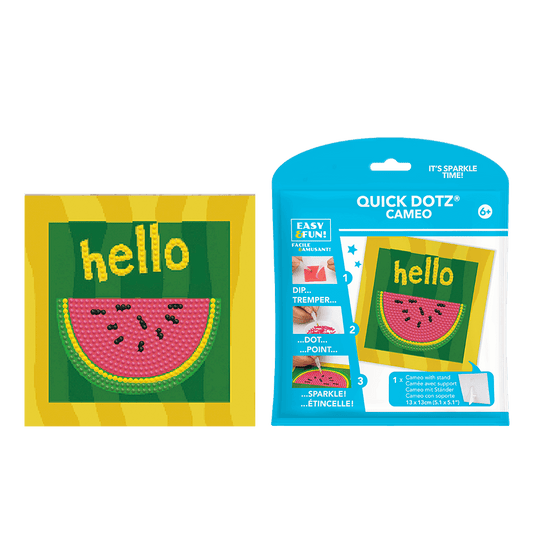 DIAMOND DOTZ ΚΑΤΑΣΚΕΥΗ ΨΗΦΙΔΩΤΟ ΚΑΔΡΑΚΙ BLISTER 13x13cm QUICK DOTZ HELLO