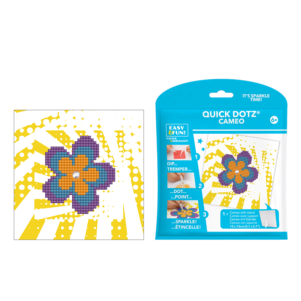 DIAMOND DOTZ ΚΑΤΑΣΚΕΥΗ ΨΗΦΙΔΩΤΟ ΚΑΔΡΑΚΙ BLISTER 13x13cm QUICK DOTZ ΛΟΥΛΟΥΔΙ