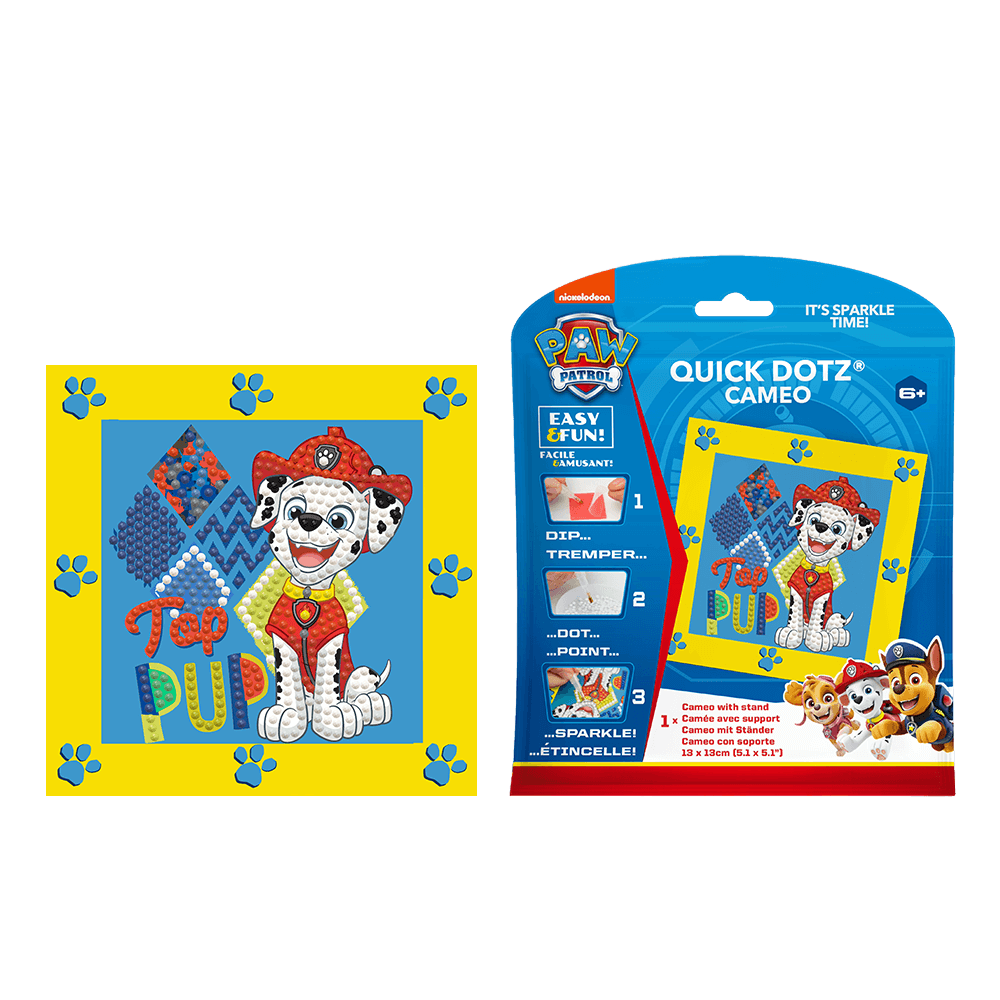 DIAMOND DOTZ ΚΑΤΑΣΚΕΥΗ ΨΗΦΙΔΩΤΟ ΚΑΔΡΑΚΙ BLISTER 13x13cm QUICK DOTZ PAW PATROL