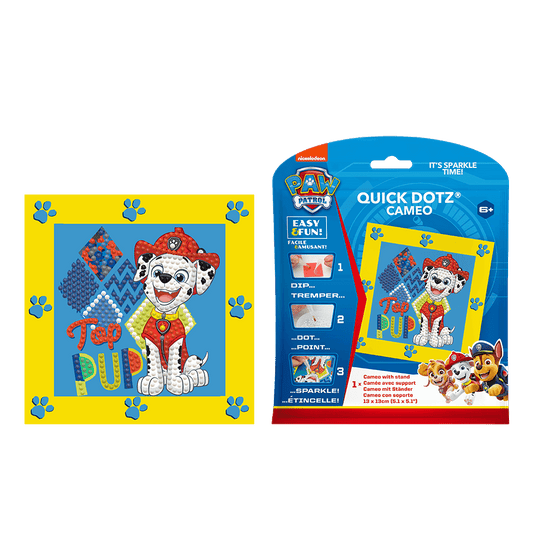 DIAMOND DOTZ ΚΑΤΑΣΚΕΥΗ ΨΗΦΙΔΩΤΟ ΚΑΔΡΑΚΙ BLISTER 13x13cm QUICK DOTZ PAW PATROL