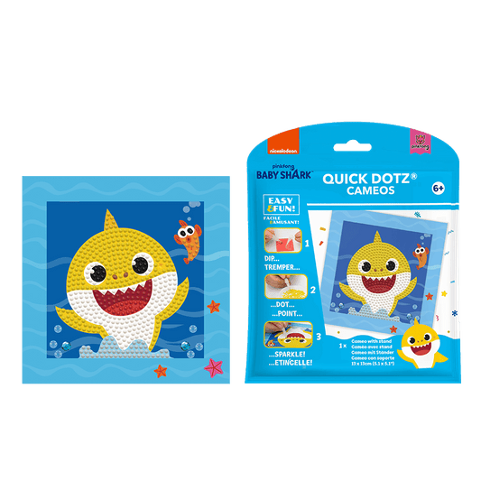 DIAMOND DOTZ ΚΑΤΑΣΚΕΥΗ ΨΗΦΙΔΩΤΟ ΚΑΔΡΑΚΙ BLISTER 13x13cm QUICK DOTZ BABY SHARK