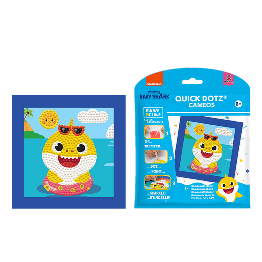 DIAMOND DOTZ ΚΑΤΑΣΚΕΥΗ ΨΗΦΙΔΩΤΟ ΚΑΔΡΑΚΙ BLISTER 13x13cm QUICK DOTZ BABY SHARK
