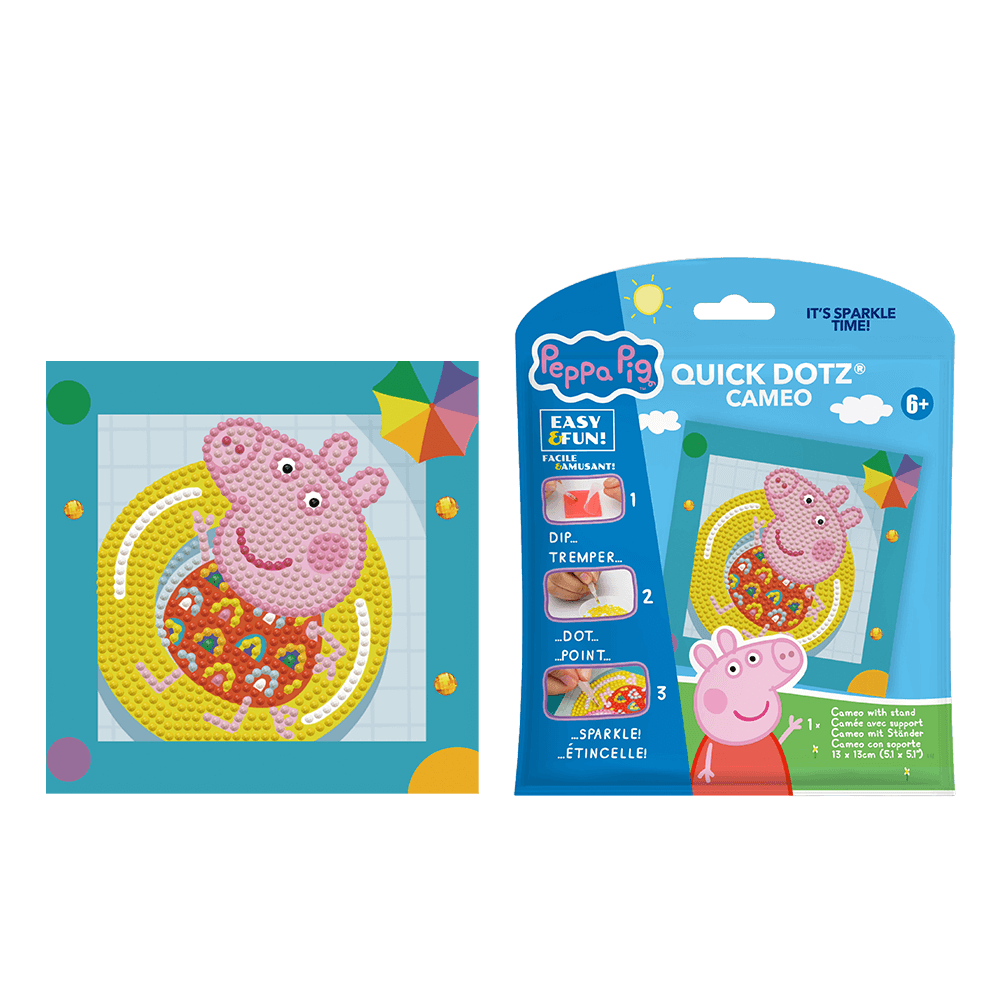 DIAMOND DOTZ ΚΑΤΑΣΚΕΥΗ ΨΗΦΙΔΩΤΟ ΚΑΔΡΑΚΙ BLISTER 13x13cm QUICK DOTZ PEPPA PIG