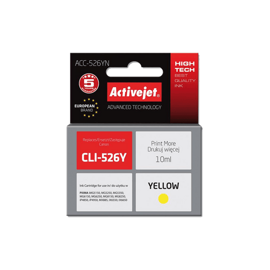 ACTIVE JET INK ΣΥΜΒΑΤΟ ΜΕ CANON AC-526YN #CLI-526Y YELLOW 10ml (Α) #4543B001