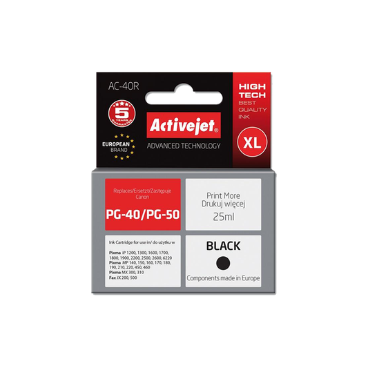ACTIVE JET INK ΣΥΜΒΑΤΟ ΜΕ CANON AC-40R #PG-40 BLACK 25ml (Α) #0615B001