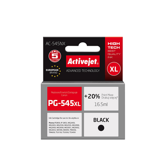 ACTIVE JET INK ΣΥΜΒΑΤΟ ΜΕ CANON AC-545NX #PG-545XL 16.5ml (Α) BLACK