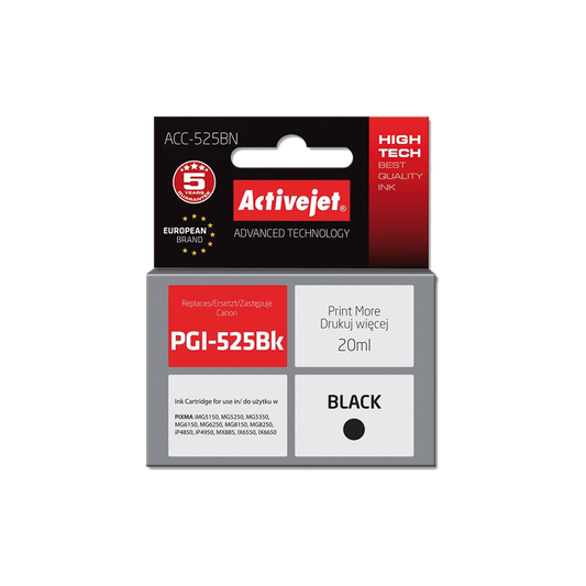 ACTIVE JET INK ΣΥΜΒΑΤΟ ΜΕ CANON ACC-525BN #PGI-525BK BLACK 20ml (Ν) #4529B001