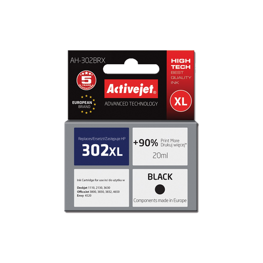 ACTIVE JET INK ΣΥΜΒΑΤΟ ΜΕ HP AH-302BRX #302XL BLACK 20ml (Α) #F6U68A