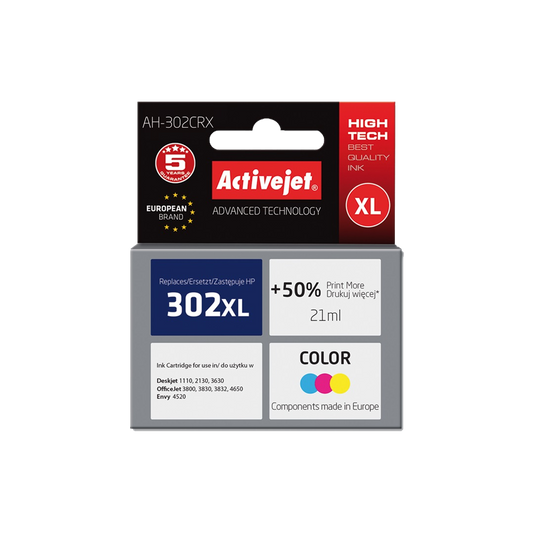 ACTIVE JET INK ΣΥΜΒΑΤΟ ΜΕ HP AH-302CRX #302XL TRICOLOR 21ml (Α) #F6U67A