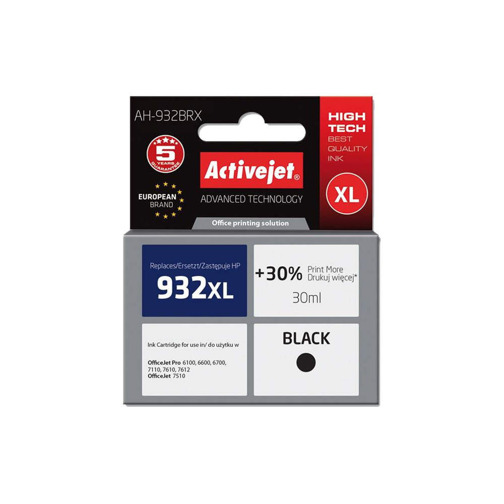 ACTIVE JET INK ΣΥΜΒΑΤΟ ΜΕ HP AH-932BRX #932XL BLACK 30ml (A) #CN053AE