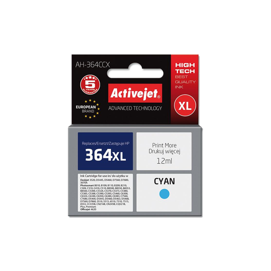 ACTIVE JET INK ΣΥΜΒΑΤΟ ΜΕ HP AH-364CCX #364XL CYAN 12ml (Α) #CB323EE