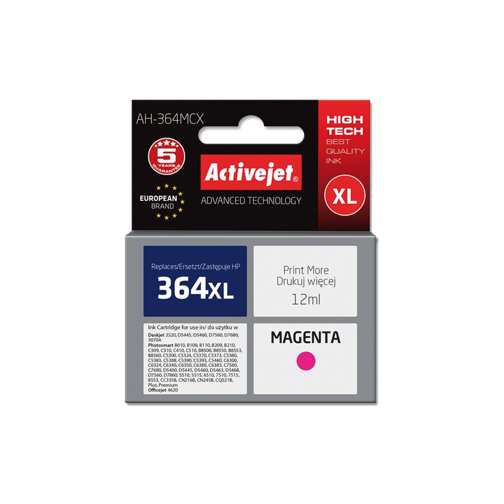 ACTIVE JET INK ΣΥΜΒΑΤΟ ΜΕ HP AH-364MCX #364XL MAGENTA 12ml (Α) #CB324EE