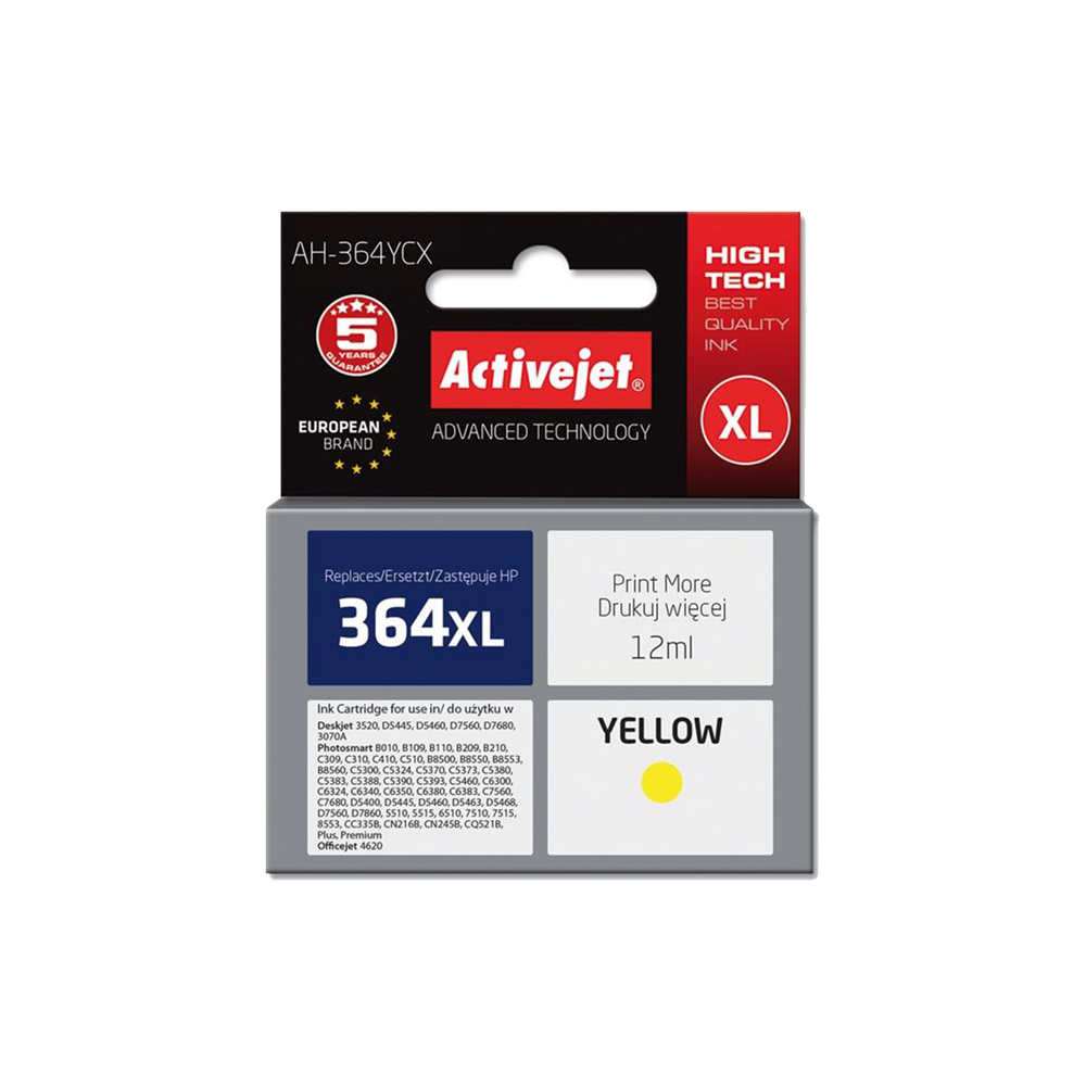ACTIVE JET INK ΣΥΜΒΑΤΟ ΜΕ HP AH-364YCX #364XL YELLOW 12ml (Α) #CB325EE