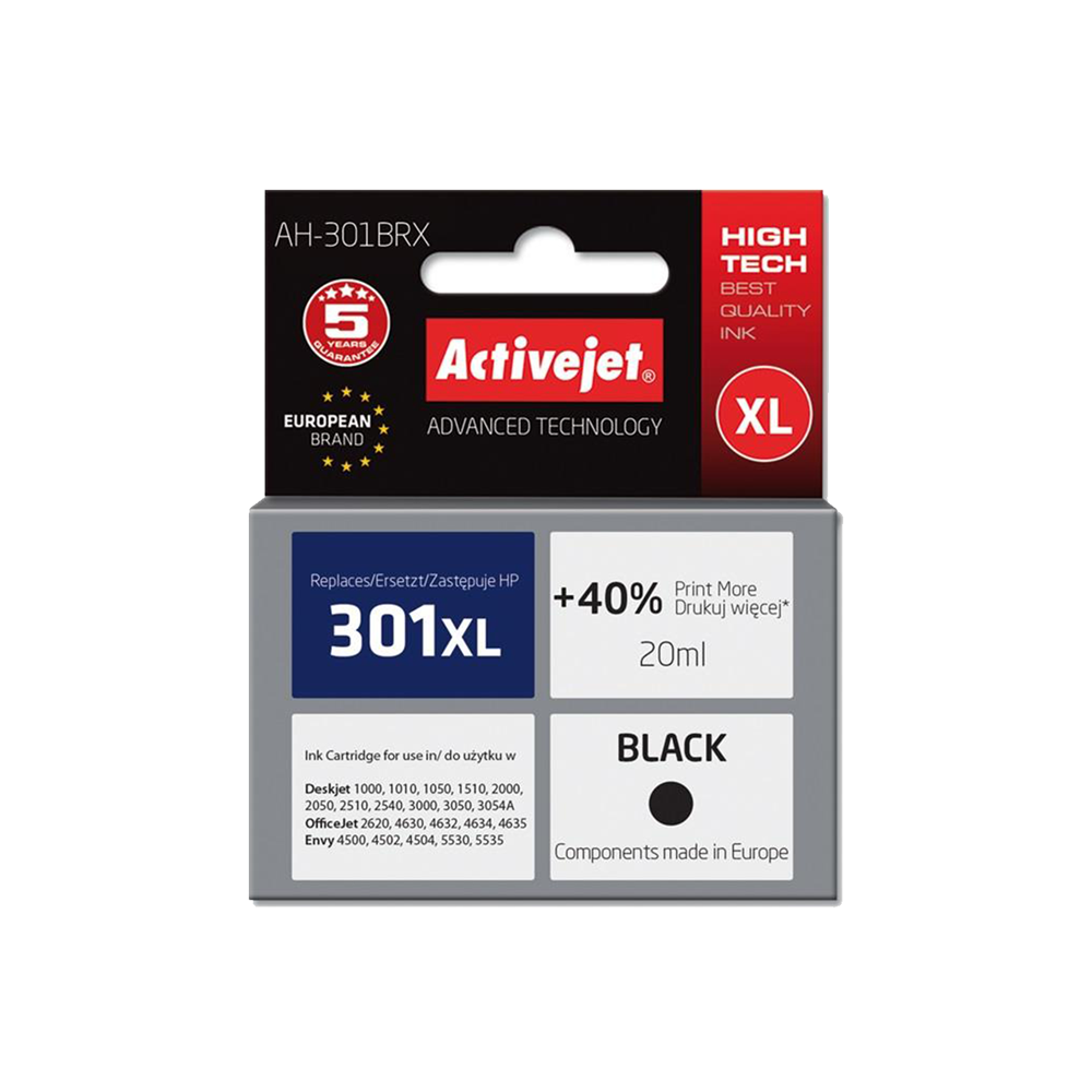 ACTIVE JET INK ΣΥΜΒΑΤΟ ΜΕ HP AH-301BRX #301XL BLACK 20ml (Α) #CH563EE