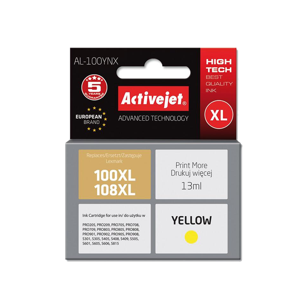 ACTIVE JET INK ΣΥΜΒΑΤΟ ΜΕ LEXMARK AL-100Y #100 YELLOW 13ml (Ν) #14N0902E