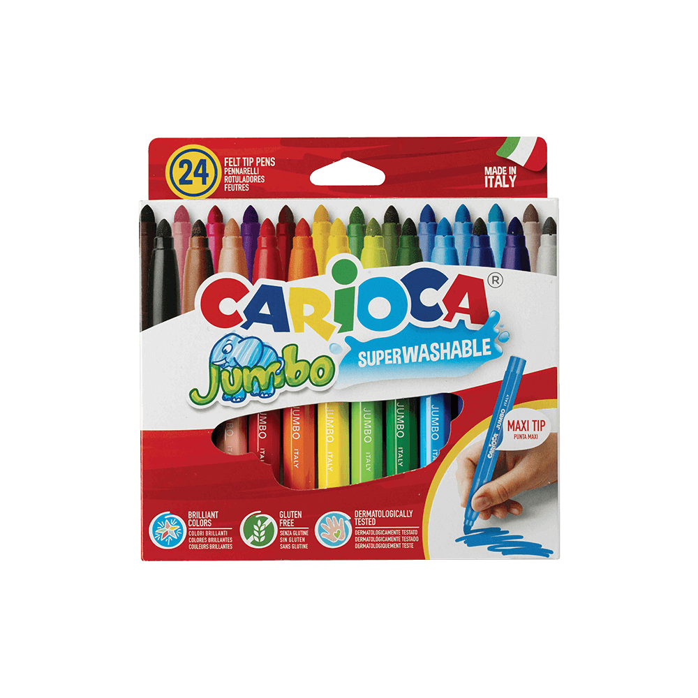 CARIOCA ΜΑΡΚΑΔΟΡΟΙ 6 mm 24 ΧΡΩΜΑΤΑ JUMBO 6 ΤΕΜΑΧΙΑ