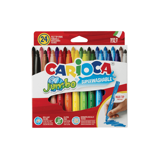 CARIOCA ΜΑΡΚΑΔΟΡΟΙ 6 mm 24 ΧΡΩΜΑΤΑ JUMBO 6 ΤΕΜΑΧΙΑ