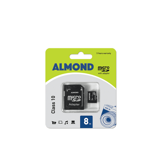 ALMOND ΜΝΗΜΗ MICRO SDHC ΜΕ ΑΝΤΑΠΤΟΡΑ MSD 8GB CLASS10